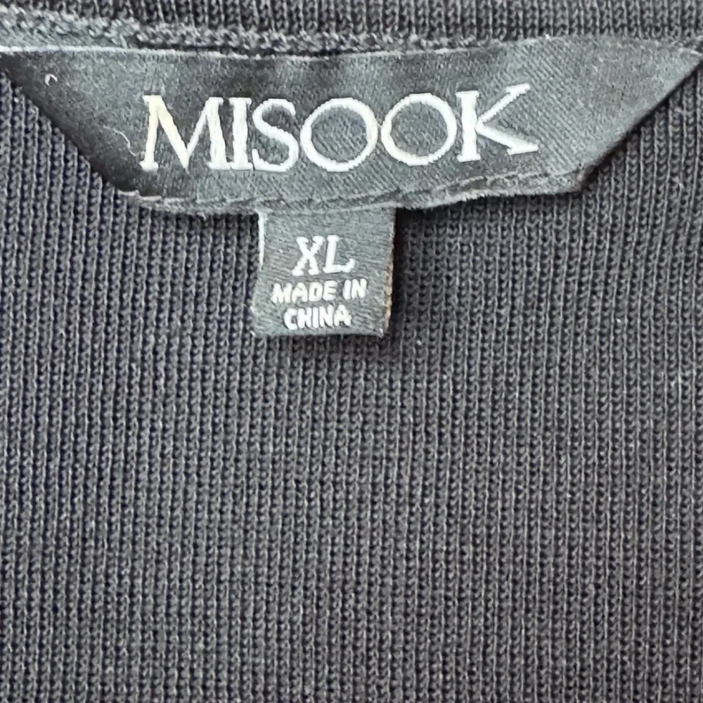 MISOOK Knit Jacket Cardigan Sz XL Embroidered Black Office Work Sophisticated